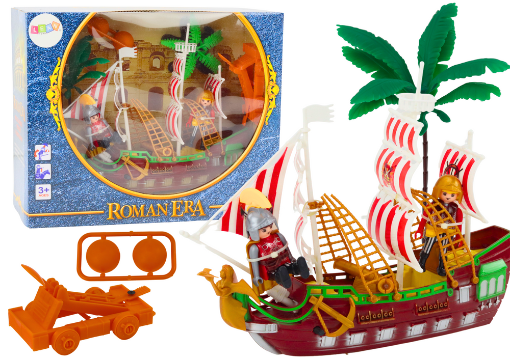 mamido Římská loď s katapultem a palmami se světly a zvuky