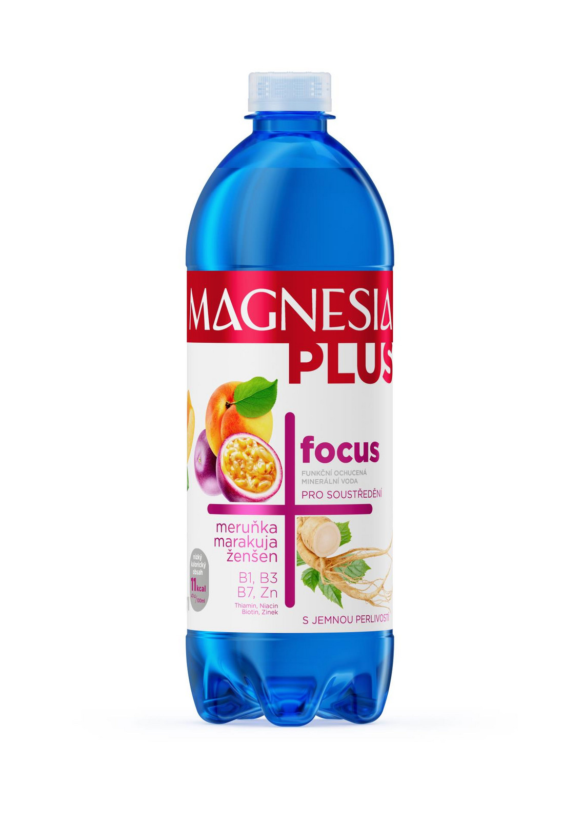 Magnesia Plus Minerální voda Magnesia Focus -  meruňka, marakuja, ženšen, jemně perlivá, 6x 0,7 l