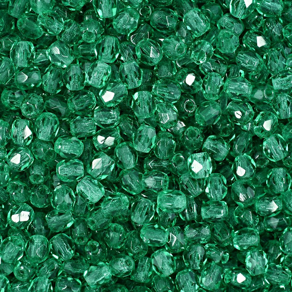 Manumi české broušené korálky 3mm Emerald - 300 ks