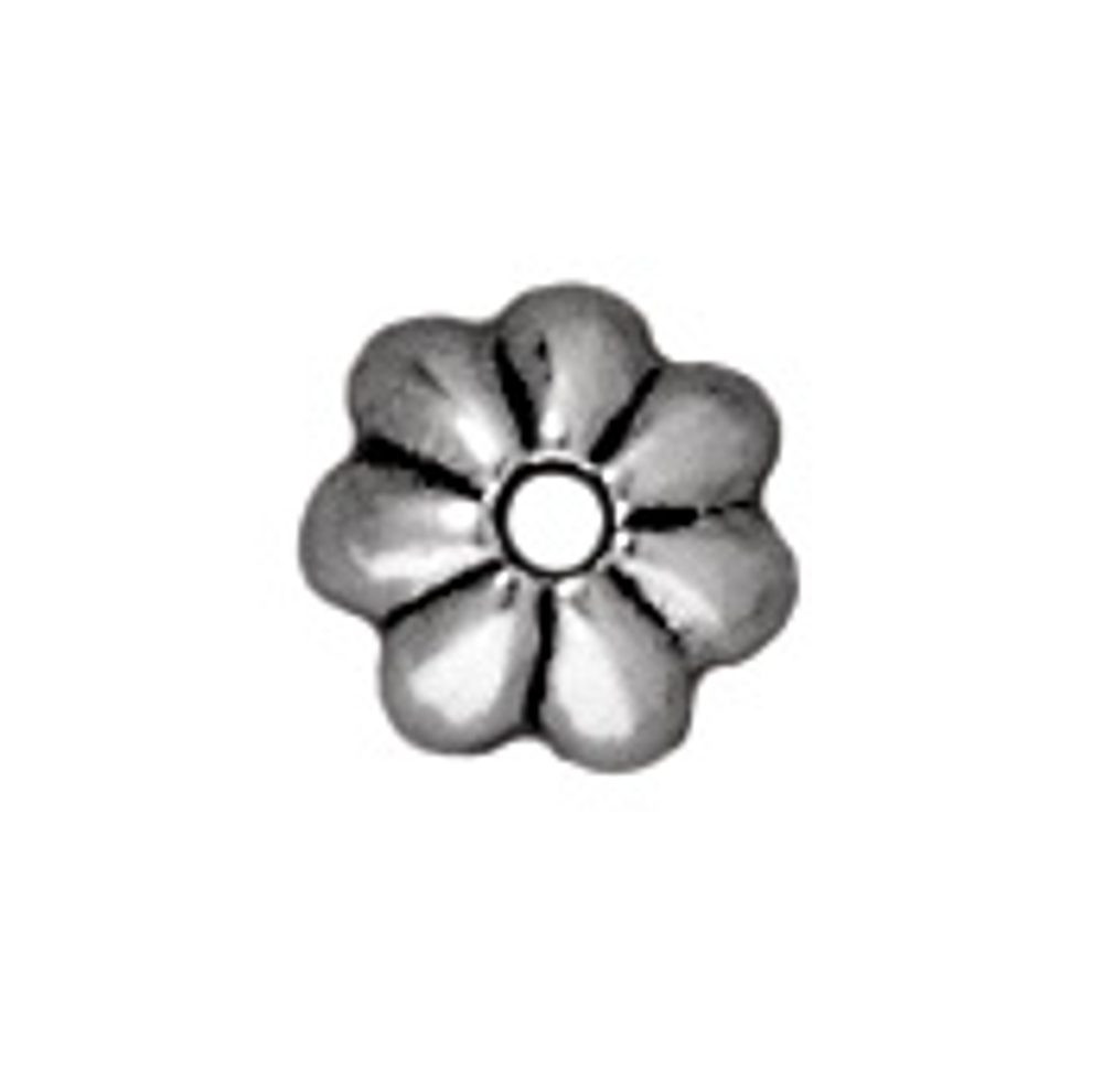 TierraCast kaplík Petal 5mm starostříbrný - 10 ks