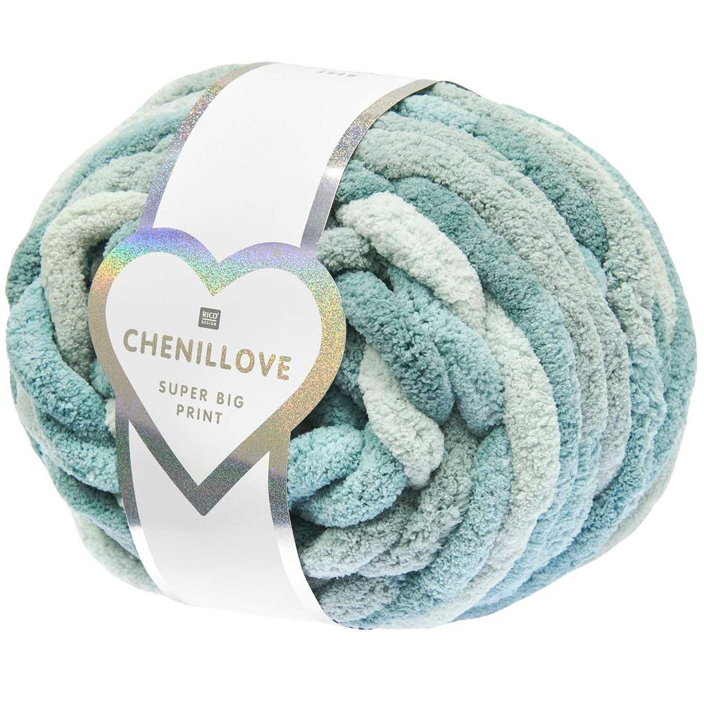 Rico design háčkovací příze Chenillove Super Big Print odstín 005 tyrkysová - 1 ks