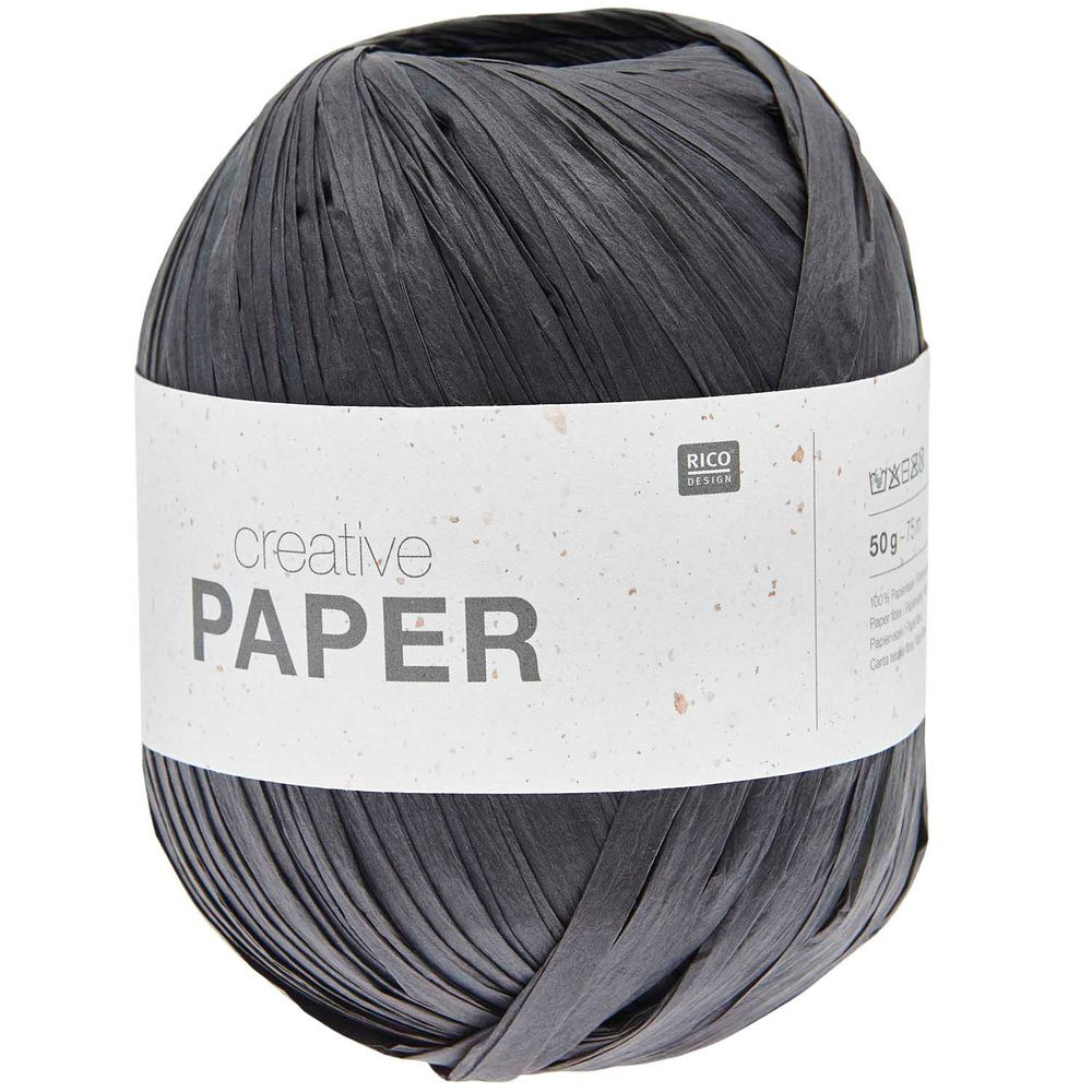 Rico design háčkovací papírová příze Creative paper odstín 010 černá - 1 ks