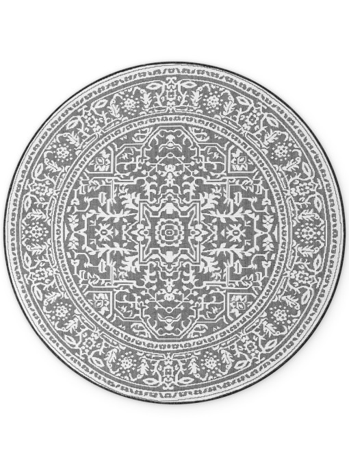 Oboustranný koberec Duet Kona černý / bílý kruh