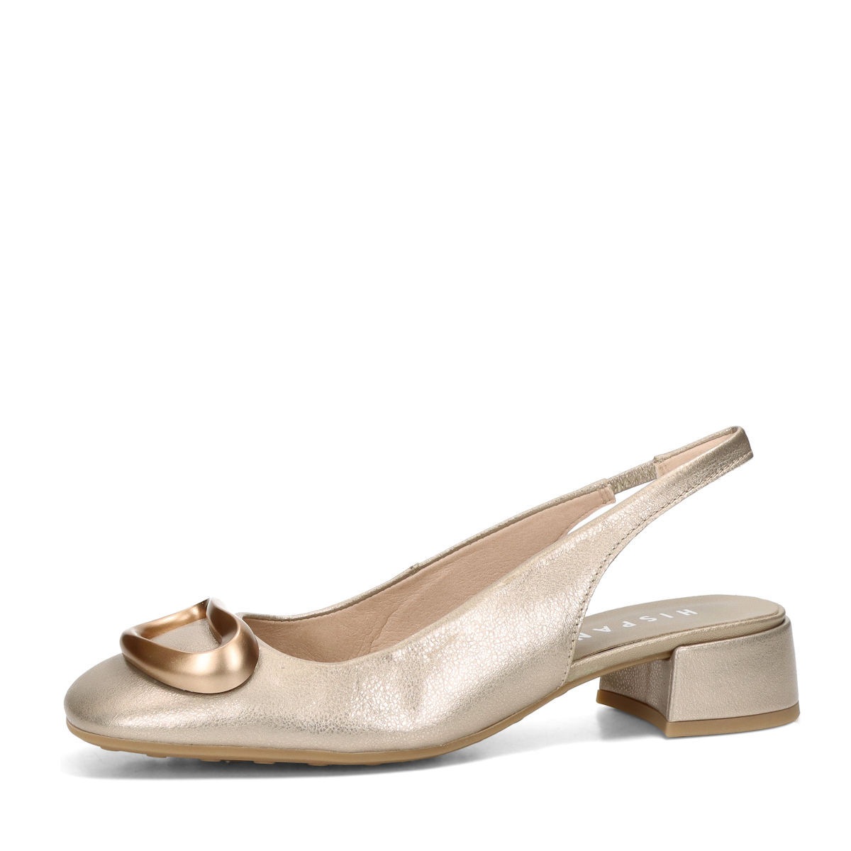 Hispanitas dámské kožené lodičky s otevřenou patou  - zlaté - 36