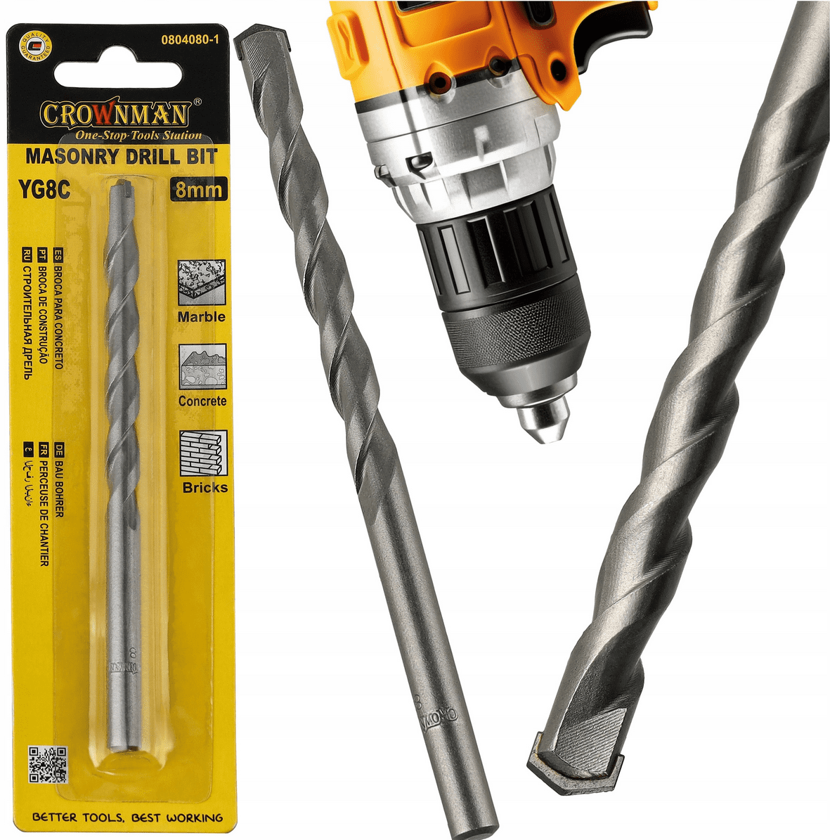 Berge Ocelový vrták do betonu 8mm