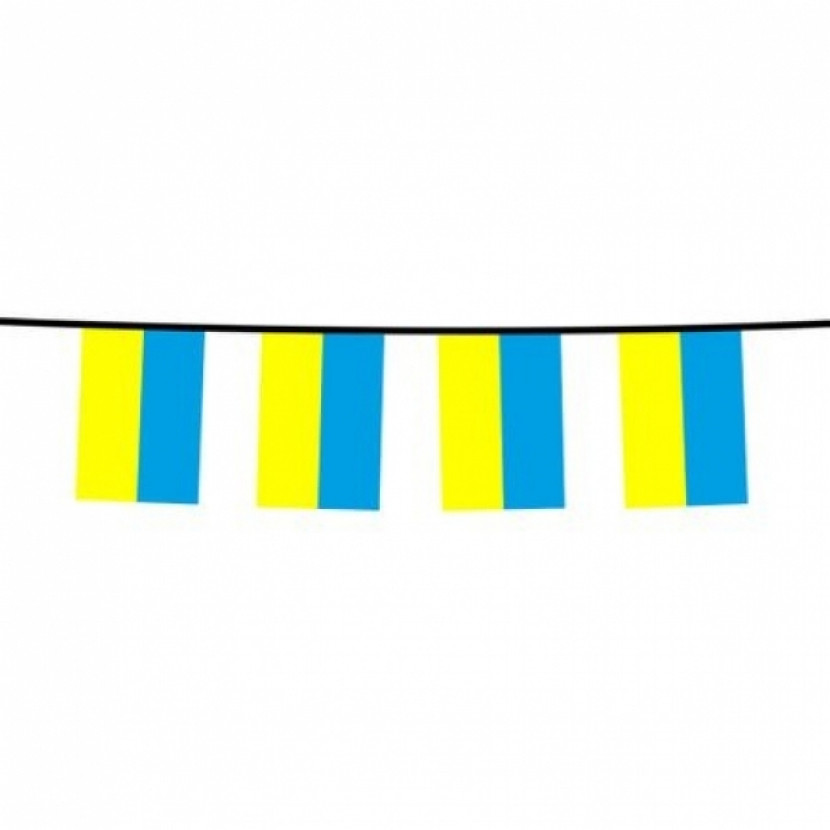 Řetěz s vlajkami Ukrajina - barevný