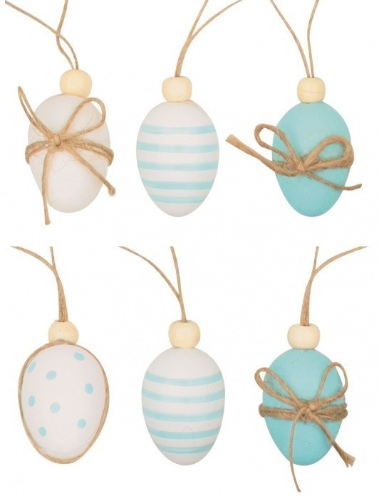 Anděl Plastová vajíčka s korálkem na zavěšení - 4 cm - 6 ks - 9911