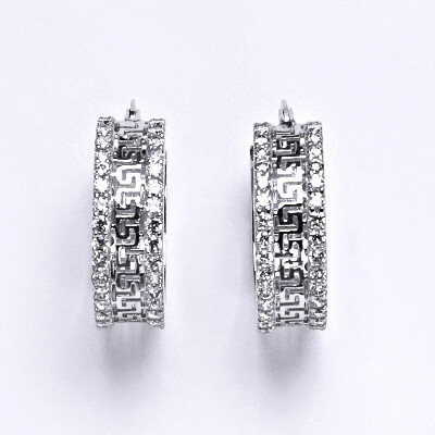 Stříbrné náušnice s čirými zirkony,ovál,náušnice ze stříbra, váha 6,91 g