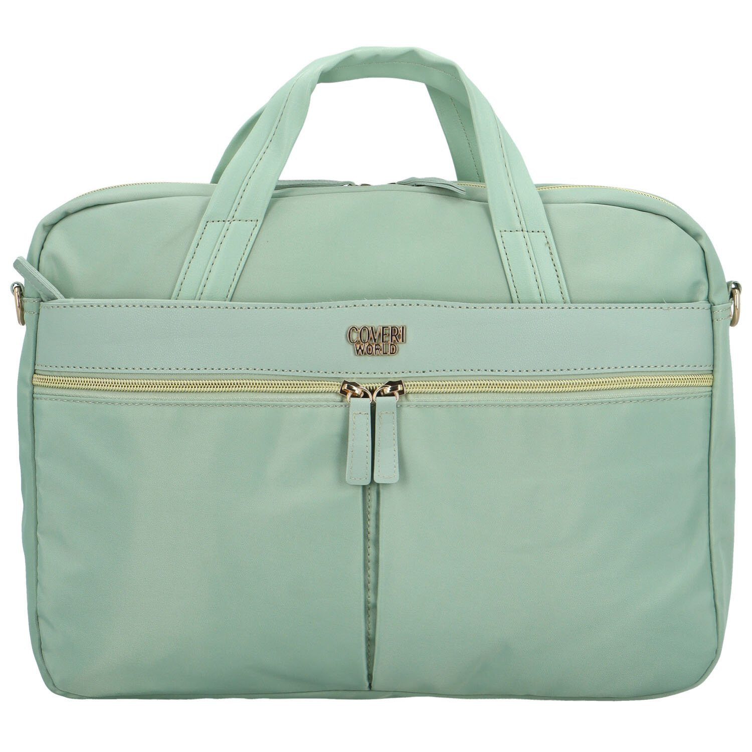 Trendy dámská textilní business taška Coveri Eymen, modrozelená