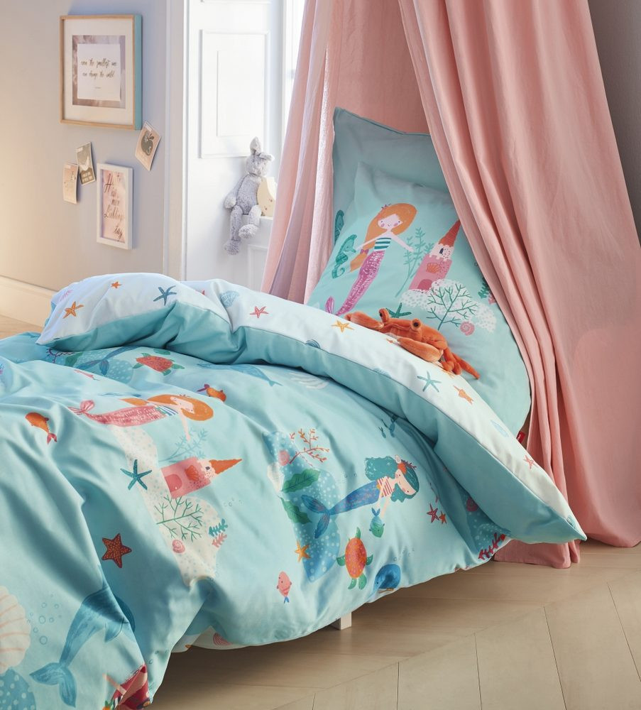 s.Oliver Junior povlečení bavlněný satén Mermaid 5994 140x200/70x90 cm