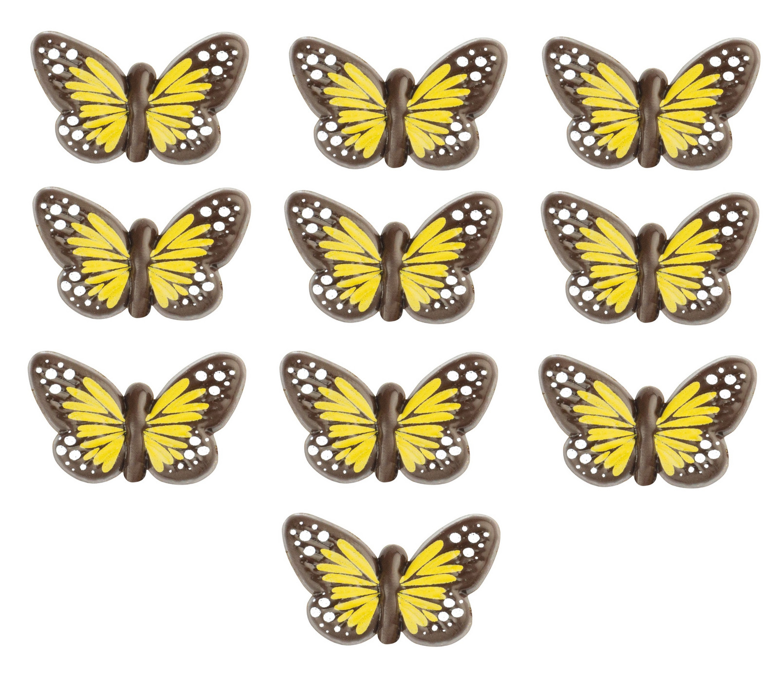 Čokoládový motýl žlutý 10ks