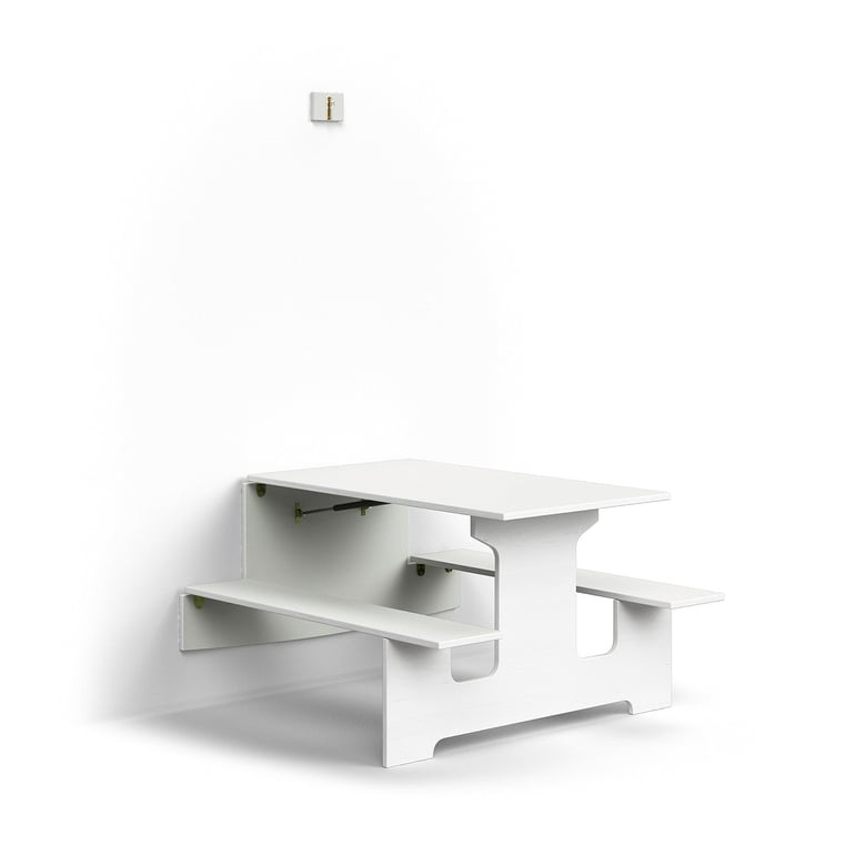 Nástěnný stůl LUCAS, 1200x1205x720 mm, lamino, bílá/šedá