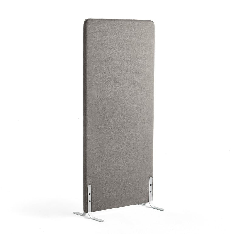 Paraván ZONE, 1700x800x46 mm, potah Rivet, bílé nohy, stříbrnošedá