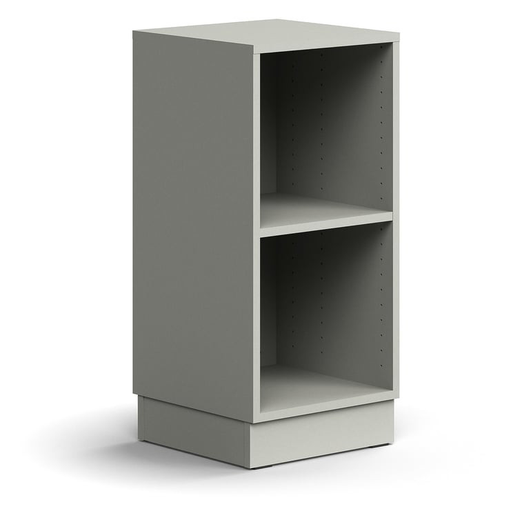 Regál QBUS, 1 police, sokl, 868x400x400 mm, světle šedá