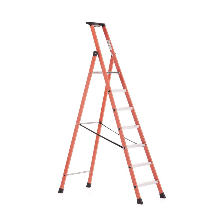 Sklolaminátové schůdky SLOPE, 7 příček, výška 2450 mm