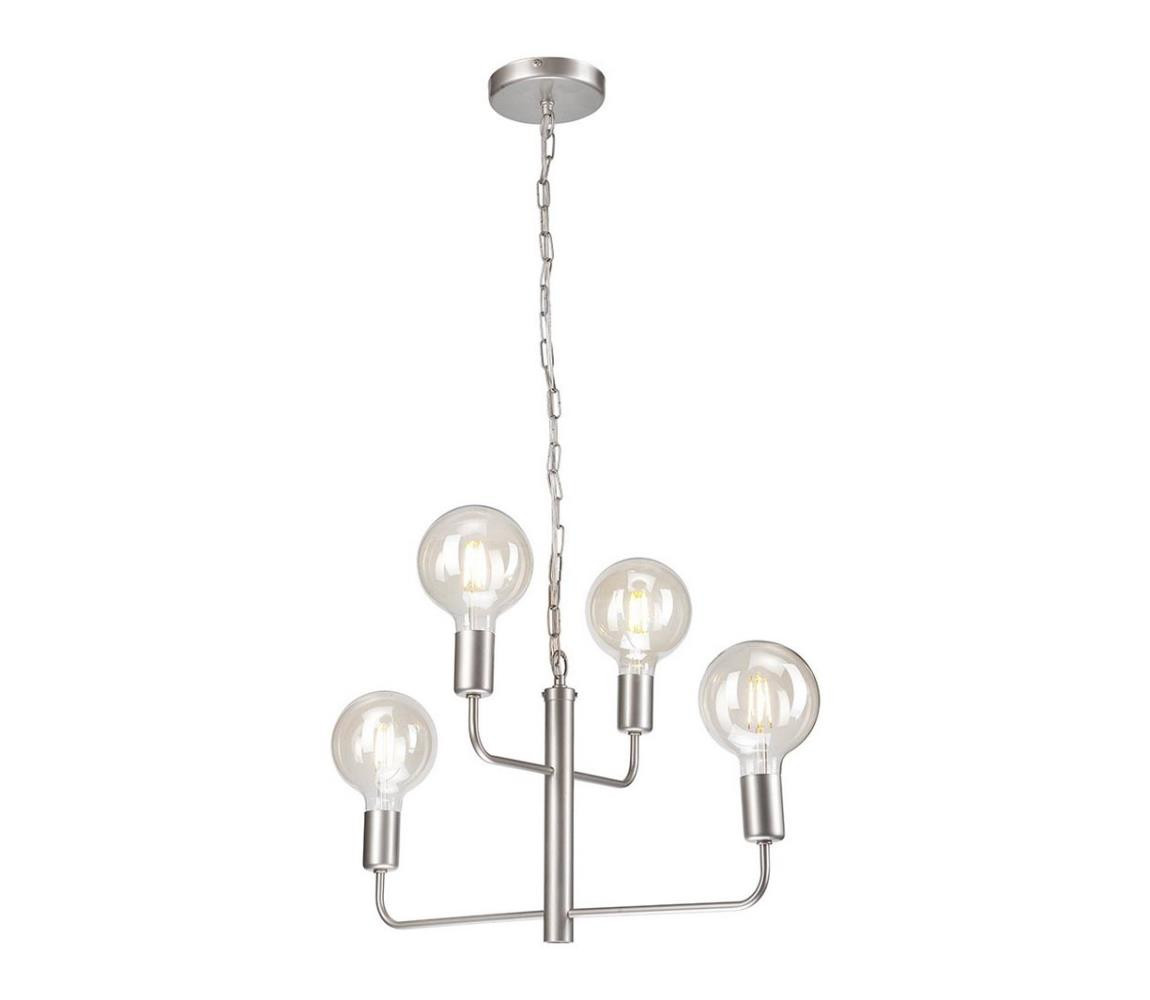 Lustr na řetězu ORLANDO 4xE27/60W/230V stříbrná