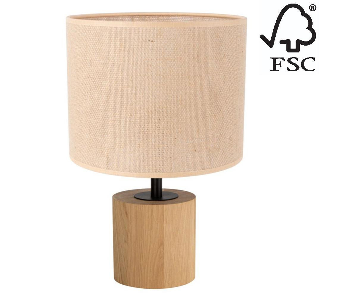 DO708195174 - Stolní lampa KRETA 1xE27/25W/230V dub/oranžová