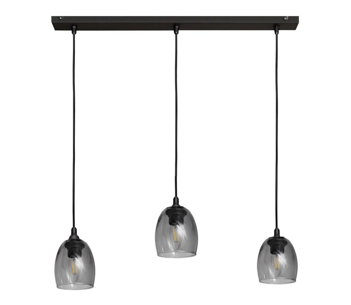 Lustr na lanku BRILLANT 3xE27/15W/230V šedá