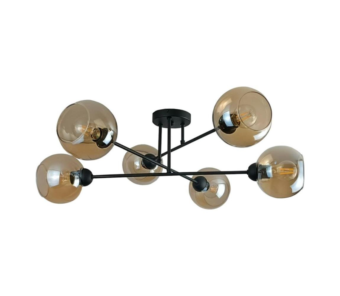 Keter Lighting Lustr na tyči VASCO 6xE27/60W/230V černá/kouřová béžová