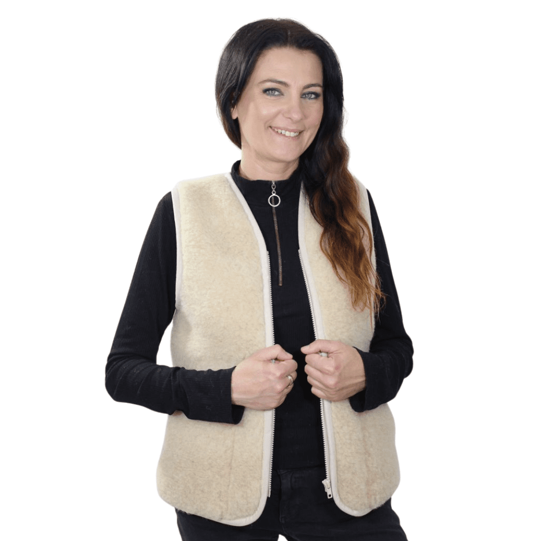 Merino Vlněná vesta Tumbler dámská, béžová Délka: L