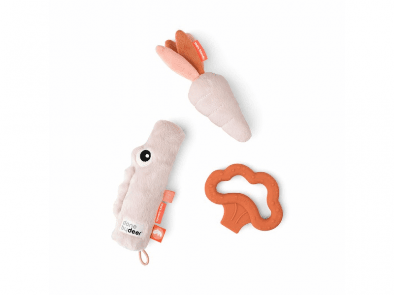 DONE BY DEER Tiny aktivní hračky Croco set 3ks - růžové