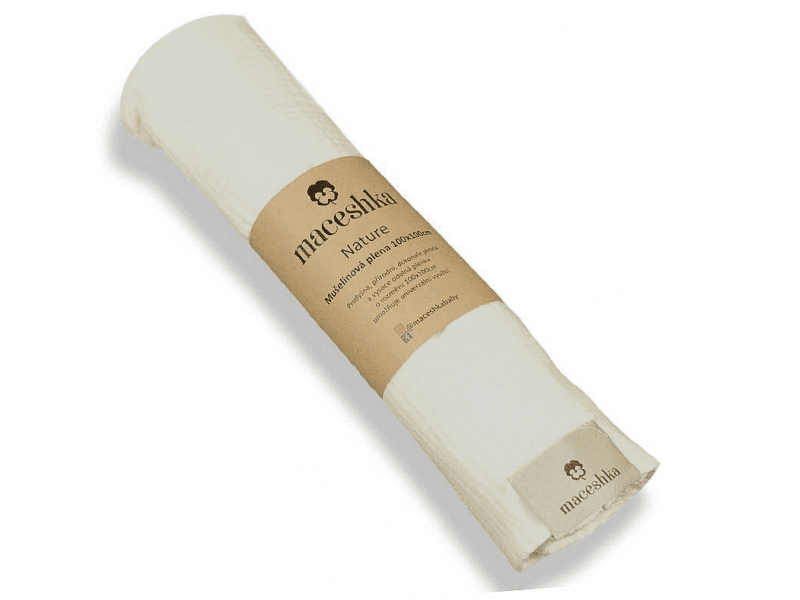 Maceshka Mušelínová plena Nature jednobarevná, 100x100, ecru