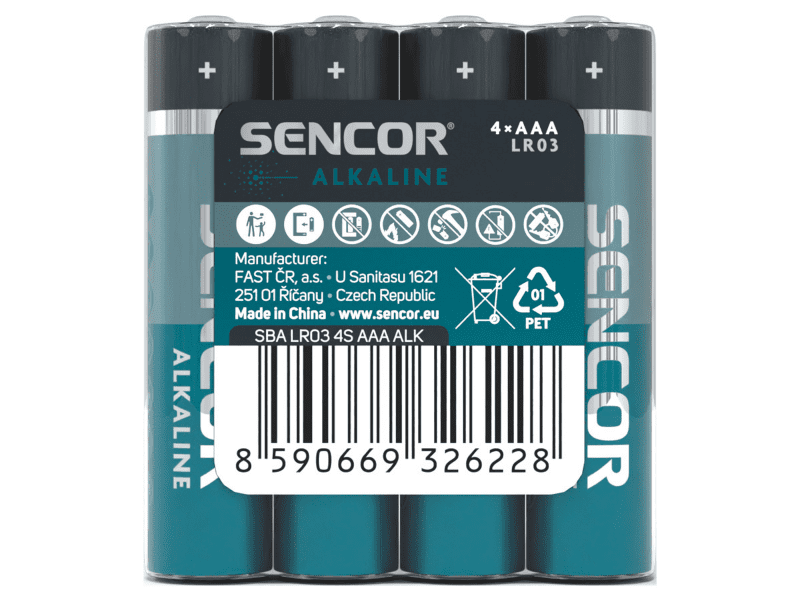 Sencor Alkalické baterie AAA 4 ks