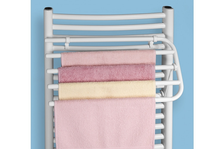 České sušáky Sklopný sušák ručníků V445 na koupelnové otopné těleso, bílý, 45 cm/4 ručníky