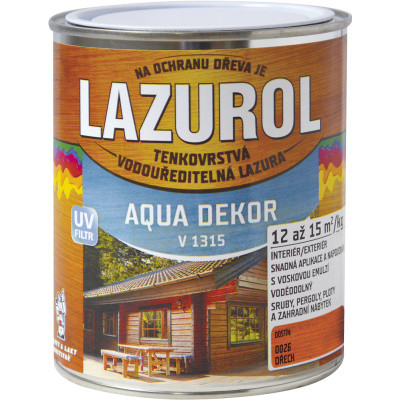 Lazurol Aqua Dekor V1315 tenkovrstvá lazura na dřevo, kaštan, 700 g