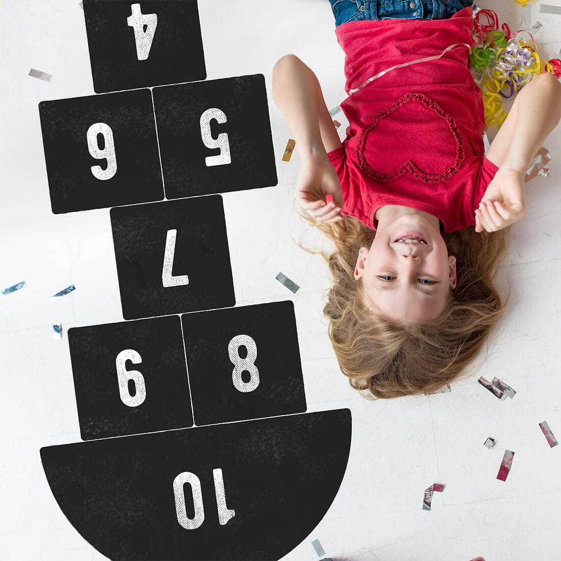 Pastelowe Love Pastelowe Love® samolepky na podlahu - skákací panák - černý