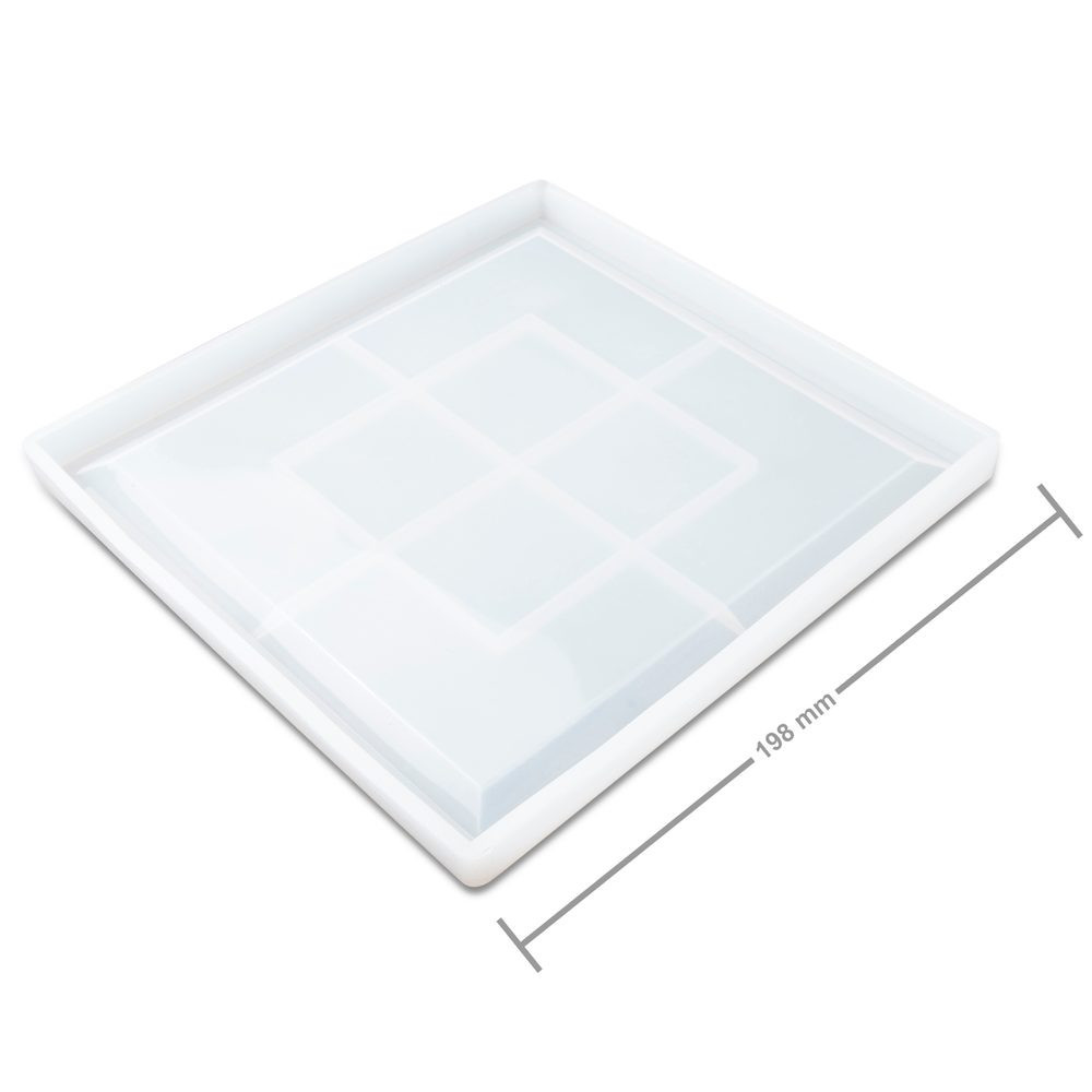 Manumi Silikonová forma na odlévání křišťálové pryskyřice podtácek čtverec 198x198x15mm - 1 ks
