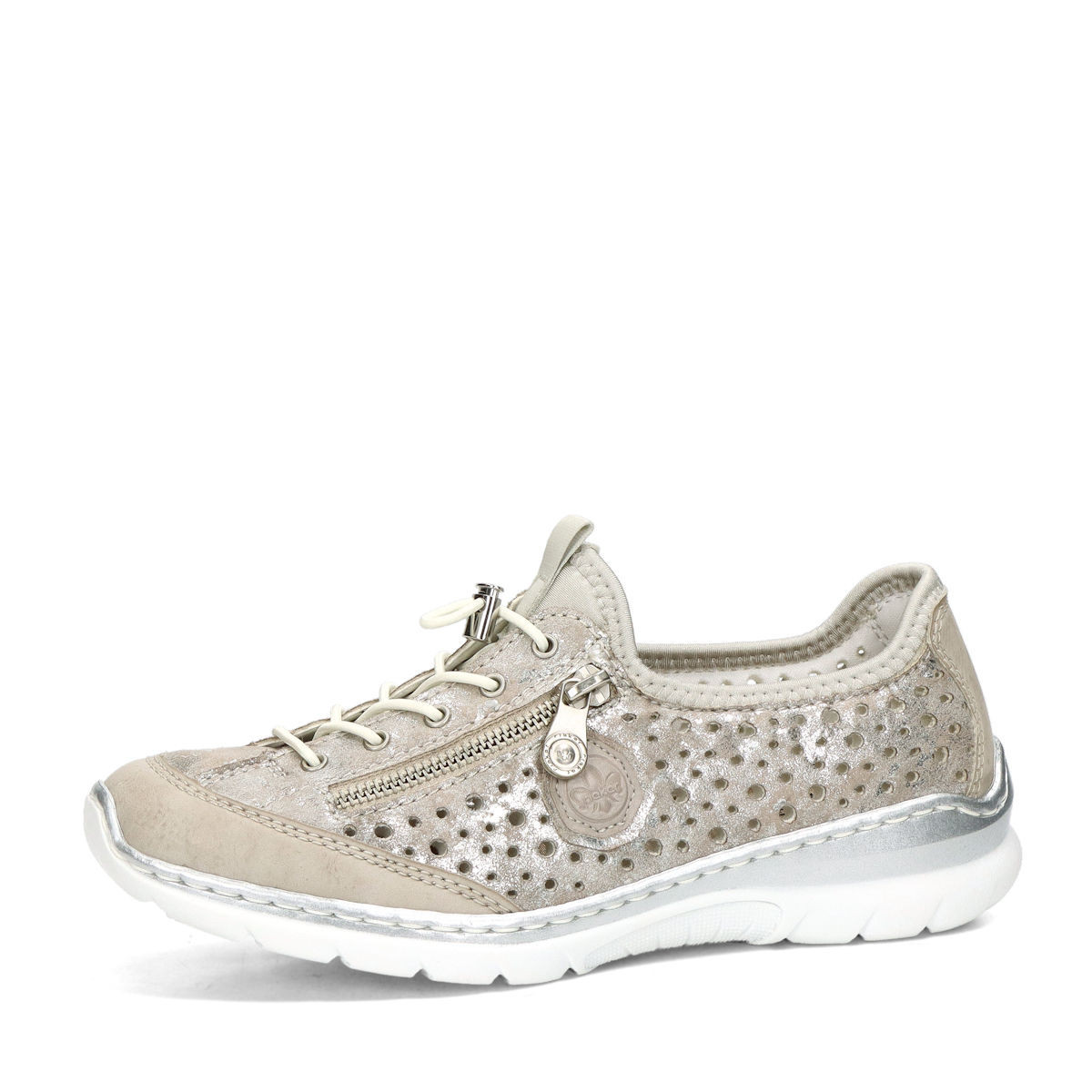 Rieker dámské komfortní polobotky - stříbrné - 36