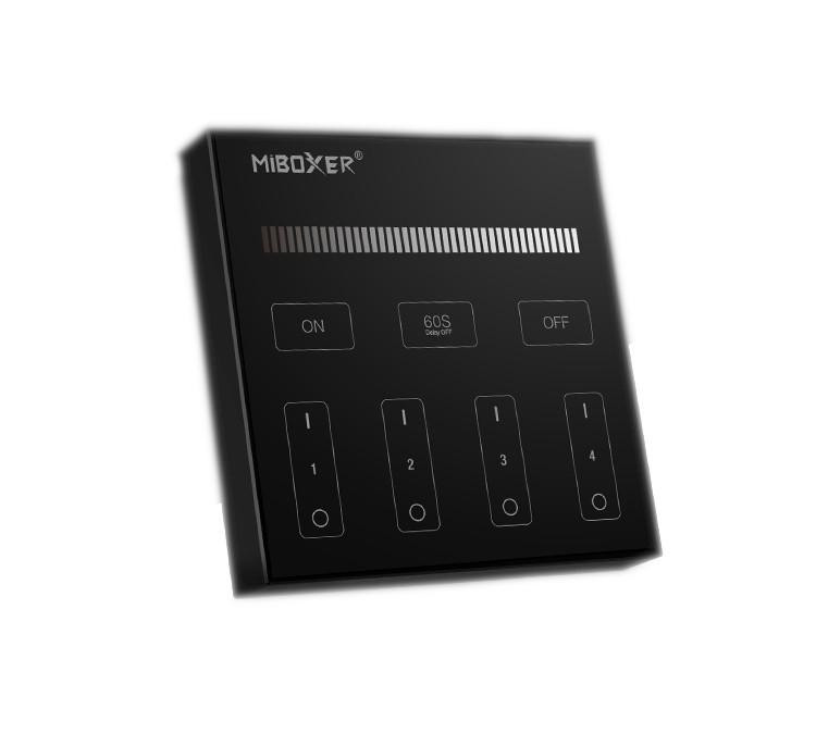 HurtLED Dálkové ovládání MONO 4 zónový nástěnný panel Dot. Milight B1-B BLACK