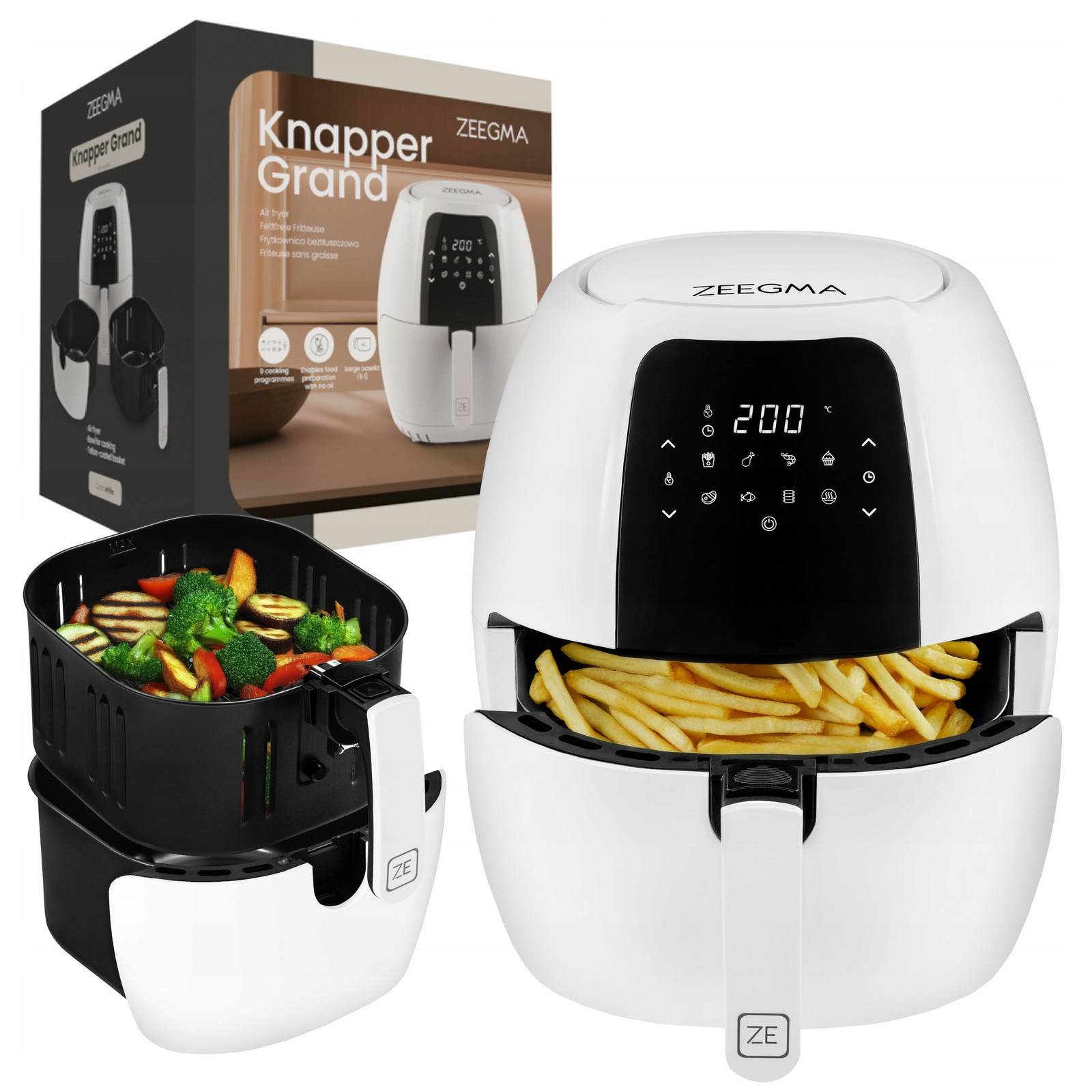 Vařte Bez Tuku Beztukovou Fritézu Air Fryer 1800 W, Mísa 7,7 L