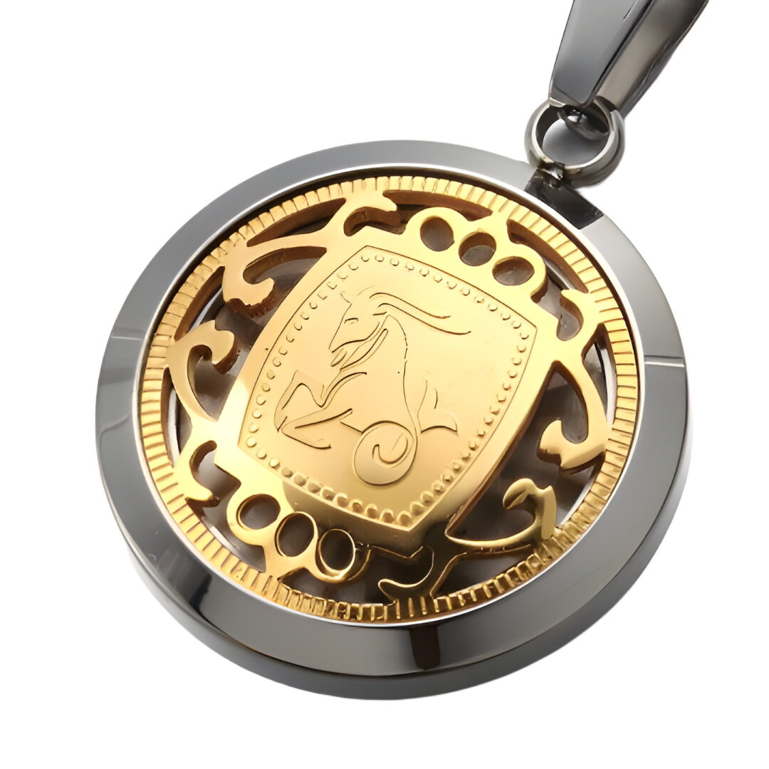 Přívěsek na řetízek na krk Gaira Zodiac Kozoroh - zlatý-stříbrný