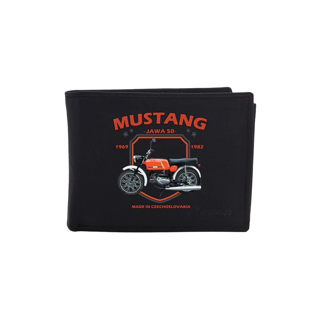 Kožená peněženka Striker Jawa 50 Mustang - černá