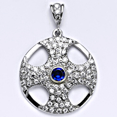 Stříbrný přívěšek s čirými zirkony a spinelem, P 1235