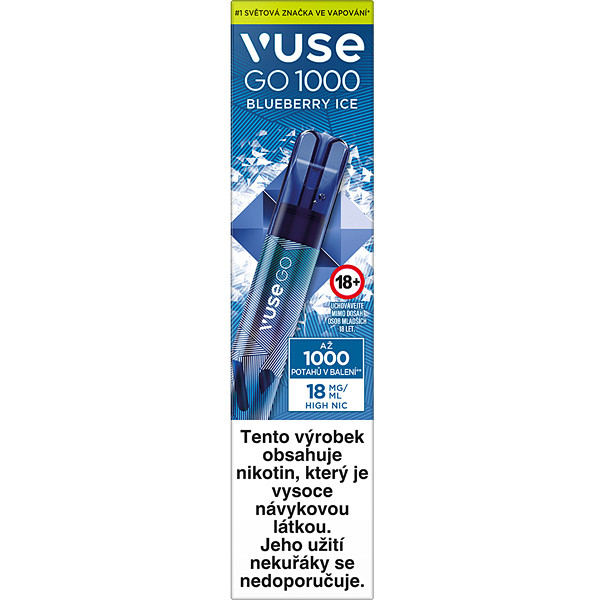 Elektronická cigareta jednorázová Vuse Go 1000 Pen Blueberry Ice 18mg/ml