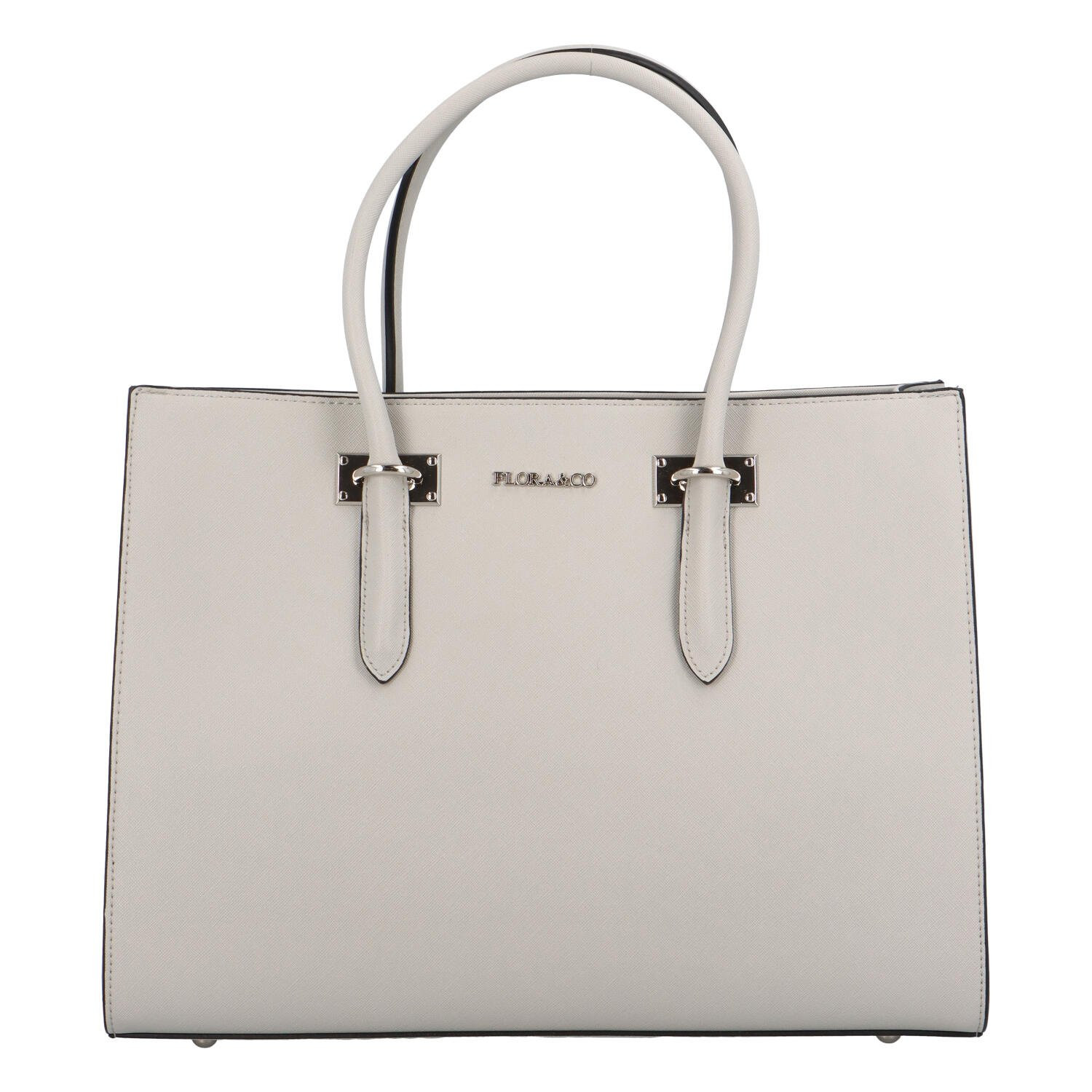 Elegantní pevná dámská koženková kabelka do ruky Fira, šedá