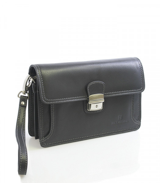 Pánská kožená příruční kožená etue Hexagona Simple, černá