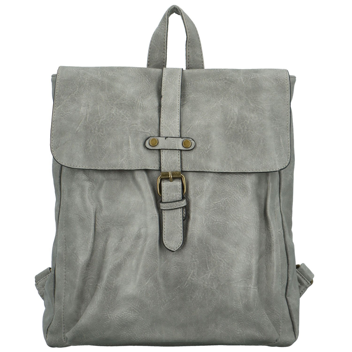 Trendy dámský koženkový batoh Stanler, šedý