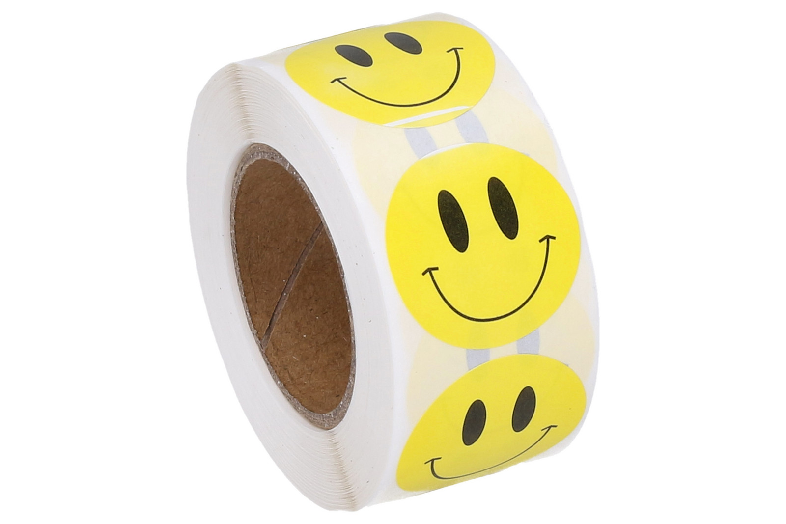 Páska 14 m dekor, 500ks nálepek - žlutý smajlík