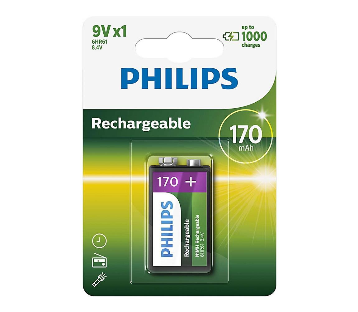 Philips Philips 9VB1A17/10 - Nabíjecí baterie MULTILIFE NiMH/9V/170 mAh
