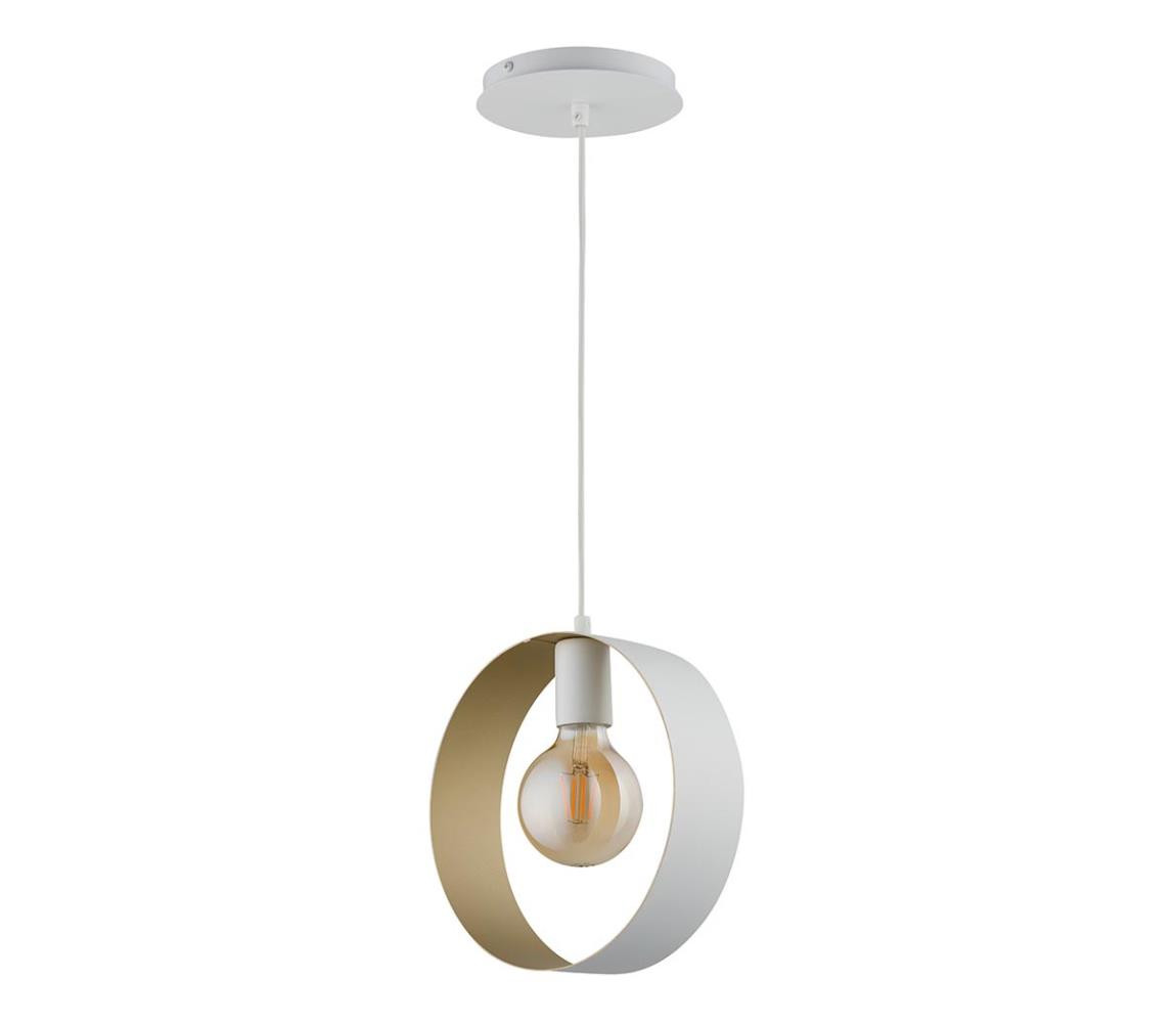 Lustr na lanku HAPPY 1xE27/60W/230V bílá/zlatá