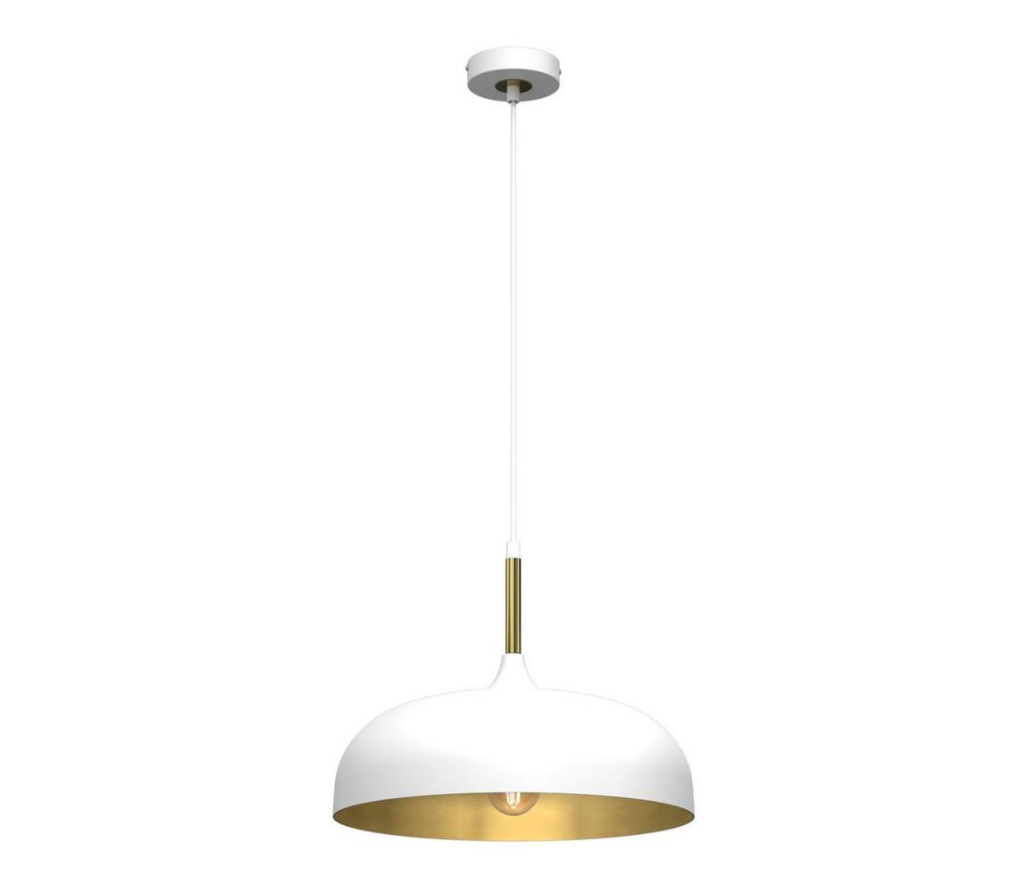 Lustr na lanku LINCOLN 1xE27/60W/230V pr. 35 cm bílá