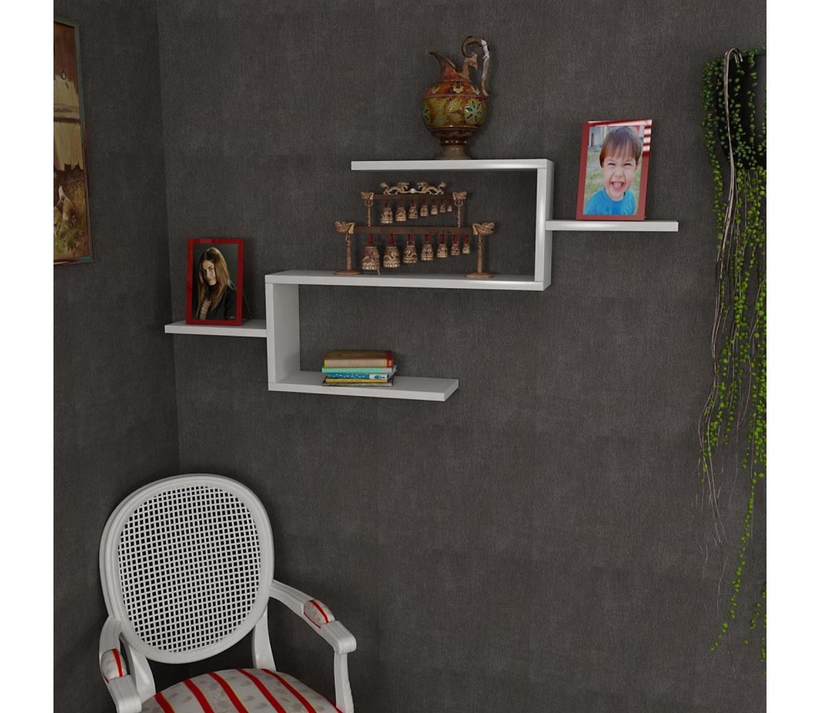 Nástěnná police TWIST 49,4x104 cm bílá