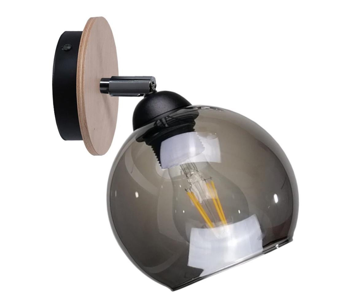 Keter Lighting Nástěnné bodové svítidlo UNO WOOD 1xE27/60W/230V černá/hnědá