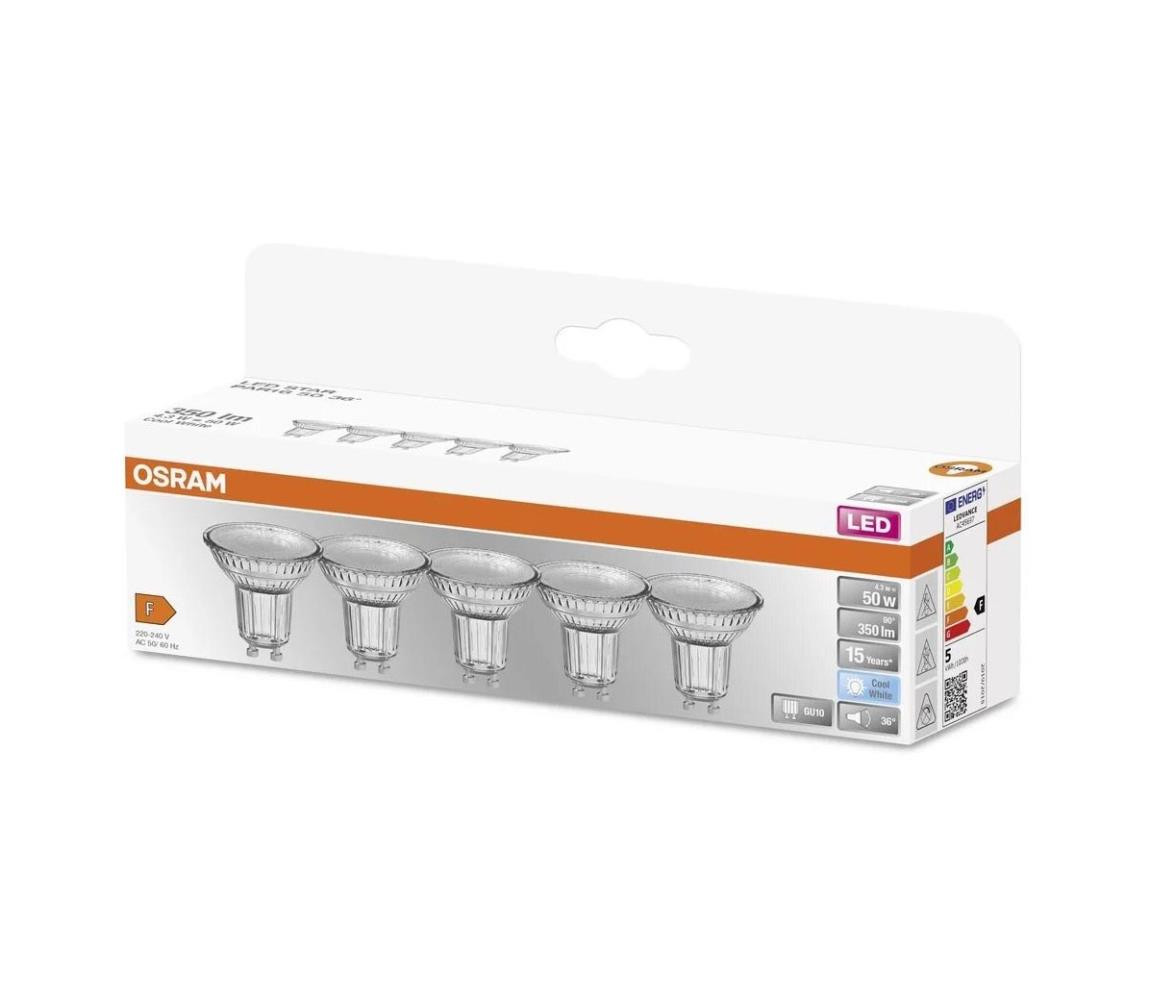 Osram SADA 5x LED Žárovka PAR16 GU10/4,3W/230V 4000K 36° - Osram