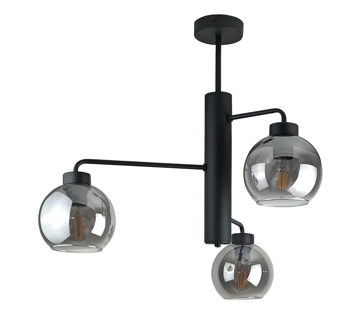 Keter Lighting Lustr na tyči FLEX 3xE27/60W/230V černá/kouřová černá