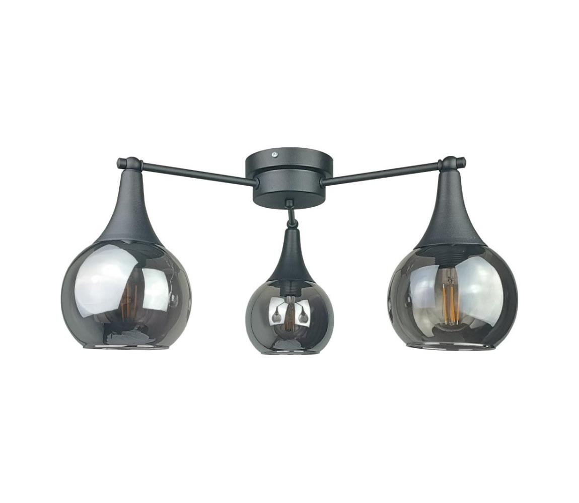 Keter Lighting Přisazený lustr STAR 3xE27/60W/230V černá/kouřová černá